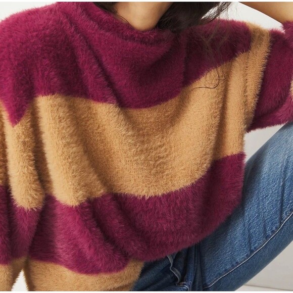 NWT Moon River Anthropologie Womens M Striped Oversized Sweater cozy - Picture 2 of 12